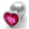 Bijou anal Heart Gem M 7 x 3.3cm Argenté-Rose