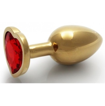 Bijou anal Heart Gem S 6 x 2.6 cm Doré-Rouge- Bijoux Anal en stock sur Fun et plaisirs