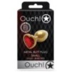 Bijou anal Heart Gem S 6 x 2.6 cm Doré-Rouge