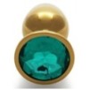 Bijou anal Round Gem S 6 x 2.6 cm Doré-Vert