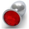 Bijou anal Round Gem S 6 x 2.6cm Argenté-Rouge