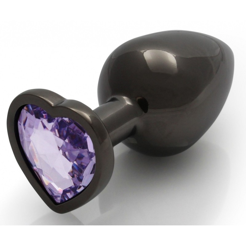 Bijou anal Heart Gem M 7 x 3.3cm Noir-Violet