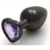 Bijou anal Heart Gem M 7 x 3.3cm Noir-Violet