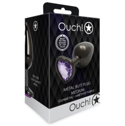 Bijou anal Heart Gem M 7 x 3.3cm Noir-Violet