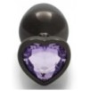 Bijou anal Heart Gem M 7 x 3.3cm Noir-Violet