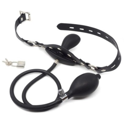 Bâillon gonflable Bulb Gag Noir- Baillons BDSM en stock sur Fun et plaisirs