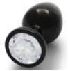 Bijou anal Round Gem M 7 x 3.3 cm Noir-transparent