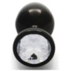 Bijou anal Round Gem M 7 x 3.3 cm Noir-transparent