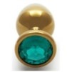 Bijou anal Round Gem M 7 x 3.3cm Doré-Vert