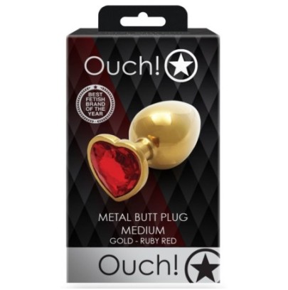 Bijou anal Heart Gem M 7 x 3.3cm Doré-Rouge