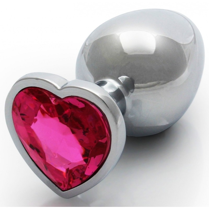 Bijou anal Heart Gem L 8 x 4cm Argenté-Rose