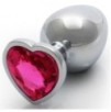 Bijou anal Heart Gem L 8 x 4cm Argenté-Rose