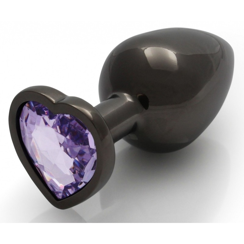 Bijou anal Heart Gem L 8 x 4cm Noir-Violet