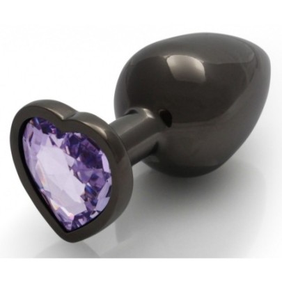 Bijou anal Heart Gem L 8 x 4cm Noir-Violet- Bijoux Anal en stock sur Fun et plaisirs