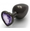 Bijou anal Heart Gem L 8 x 4cm Noir-Violet