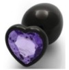 Bijou anal Heart Gem L 8 x 4cm Noir-Violet