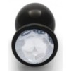 Bijou anal Round Gem L 8 x 4cm Noir-Transparent