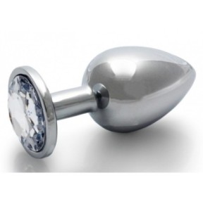 Bijou anal Round Gem L 8 x 4cm Argenté-Transparent - Bijoux Anal en stock sur Fun et plaisirs