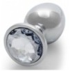 Bijou anal Round Gem L 8 x 4cm Argenté-Transparent