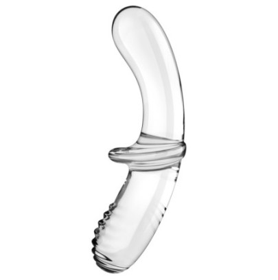 Gode en verre Double Crystal 18.5 x 3.5cm Transparent- Godes Doubles en stock sur Fun et plaisirs