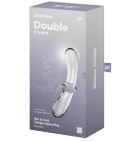 Gode en verre Double Crystal 18.5 x 3.5cm Transparent