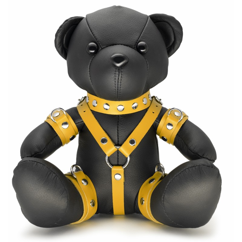 Ours en cuir Bendy The Bdsm Teddy Bear Jaune