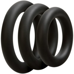 Lot de 3 Anneaux Silicone 10mm Noirs- Cockrings Flexibles en stock sur Fun et plaisirs