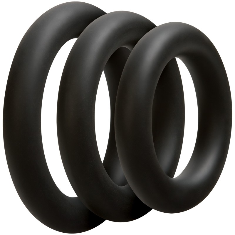 Lot de 3 Anneaux Silicone 10mm Noirs