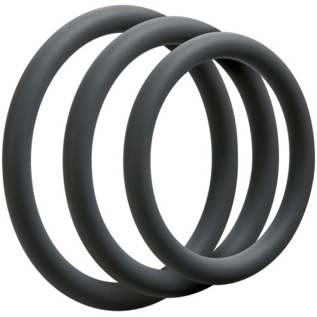 Lot de 3 Anneaux Silicone Fins Gris- Cockrings Flexibles en stock sur Fun et plaisirs