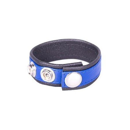 Anneau pénien en cuir Bleu et noir- Cockrings Cuirs en stock sur Fun et plaisirs