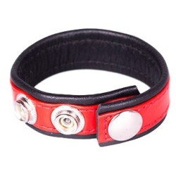 Anneau pénien Cuir Rouge et noir- Cockrings Cuirs en stock sur Fun et plaisirs