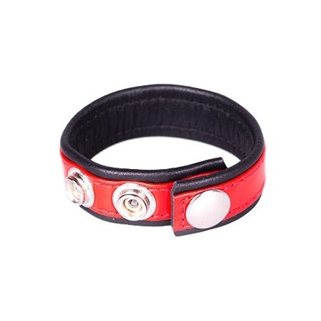 Anneau pénien Cuir Rouge et noir- Cockrings Cuirs en stock sur Fun et plaisirs