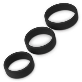 Pack de 3 cockrings silicone SiliRing Noirs disponible sur Fun et plaisirs