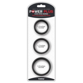 Pack de 3 cockrings silicone SiliRing Noirs