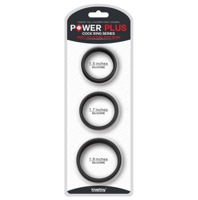 Pack de 3 cockrings silicone SiliRing Noirs