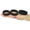 Pack de 3 cockrings silicone SiliRing Noirs