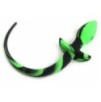 Plug Queue de Chien Silicone Dog Tail 7.5 x 3.1cm Vert Noir