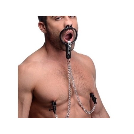 Baillon et Pinces Tétons Degraded Mouth- Baillons BDSM en stock sur Fun et plaisirs