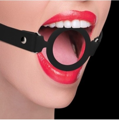 Bâillon en silicone Ring Gag 40mm Noir