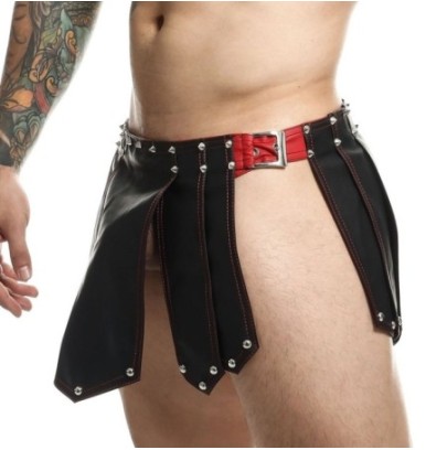 Jupe homme Sm Roman Skirt Noire-Rouge disponible sur Fun et plaisirs