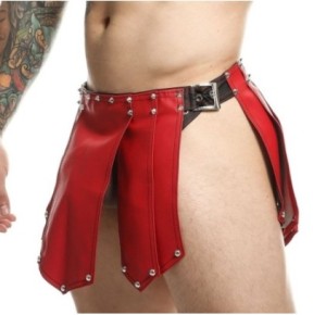 Jupe homme Sm Roman Skirt Rouge-Noire disponible sur Fun et plaisirs