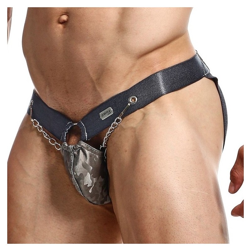 Jockstrap Ring & Chain Dngeon Camouflage Gris