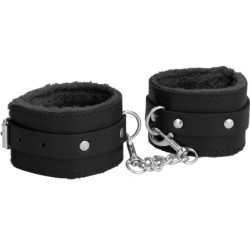 Menottes de poignet Plush Noir- Menottes en stock sur Fun et plaisirs