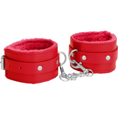 Menottes de poignet Plush Rouge- Menottes en stock sur Fun et plaisirs