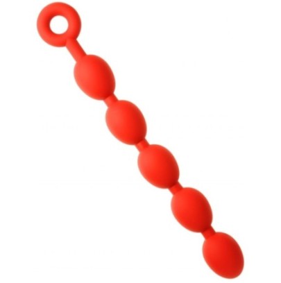 Boules anales en silicone STRETCH EGGS L 47 x 6 cm Rouges