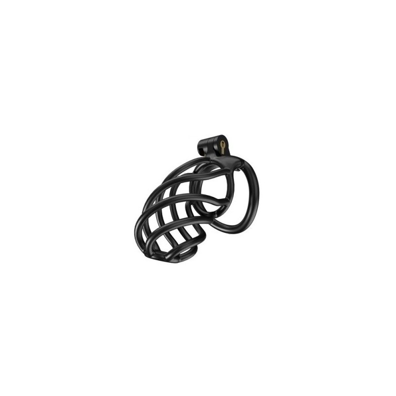 Cage de chasteté Tortille L 9.5 x 3.4 cm Noire