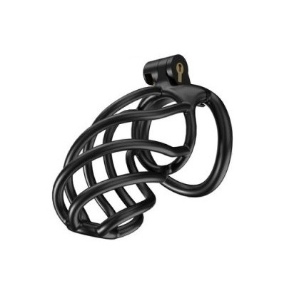 Cage de chasteté Tortille L 9.5 x 3.4 cm Noire disponible sur Fun et plaisirs