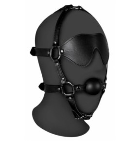 Bâillon Muselière avec Boule et Masque Gag Xtreme Noir disponible sur Fun et plaisirs