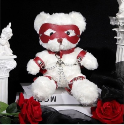 Ours Peluche Teddy Bear Bondage 31cm Blanc disponible sur Fun et plaisirs