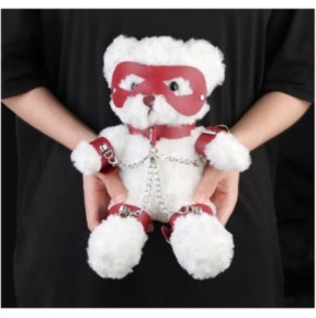 Ours Peluche Teddy Bear Bondage 31cm Blanc